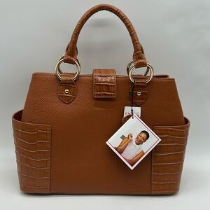 2183- F & W Style Crossbody Tote Bag Genuine Leather NWT